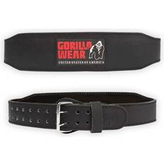 Gorilla Wear 4 Inch Padded Leather Belt, Black/Red