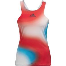 Adidas Melbourne Tennis Printed Y-Tank Top Women - White/Vivid Red/Sky Rush