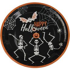 Joker Papperstallrikar Halloween Skelett 8-pack