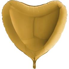 Stort Hjärta Heliumballong Guld