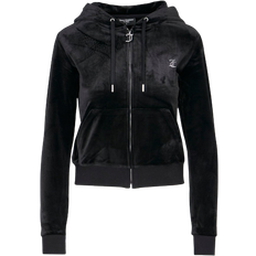 Juicy Couture Classic Velour Diamante Robertson Zip Hoodie - Black