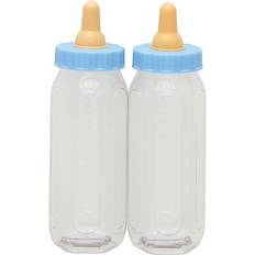 Unique Party 13580 Blue Baby Shower Fillable Feeding Bottles 2 Pcs