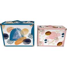 Esker Dkd Home Decor Set of decorative boxes Abstract Wood Polyester (43 x 19 x 34 cm) (2 pcs) Eske