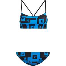 Adidas Women's Logo Graphic Bikini Set - Blue Rush/Black