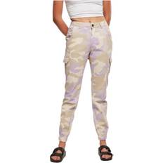 Urban Classics Ladies High Waist Camo Cargo Pants - Lilaccamo