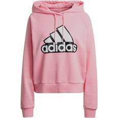 Adidas Women's Essentials Outlined Logo Hoodie - Light Pink/White