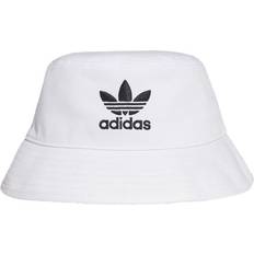 Dame - Hvite Hatter Adidas Trefoil Bucket Hat Unisex - White