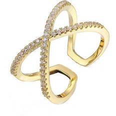 Everneed Scarlett Cross Ring - Gold/Transparent