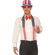 Bristol Novelty Mens USA Patriotic Collar and Braces Set