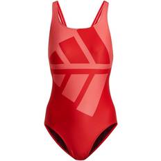 Rot Badeanzüge Adidas Women's Logo Graphic Swimsuit - Vivid Red/Semi Turbo