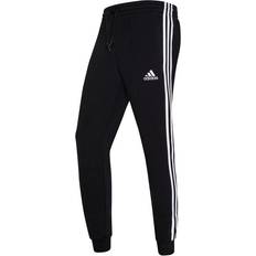 adidas Essential 3-Stripe Fleece Trousers Men - Black/White