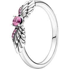 Pandora Sparkling Angel Wings Ring - Silver/Pink