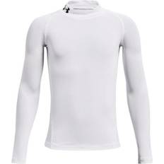 Basisschicht Under Armour HeatGear Mock Long Sleeve Kids - White/Black