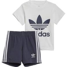 adidas Infant Trefoil Shorts Tee Set - White/Shadow Navy (HE4655)