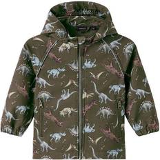 Name It Alfa Dinosaur Print Softshell Jacket - Vert / Olive Night (13196885)