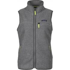 Patagonia W's Retro Pile Fleece Vest - Salt Grey w/Jellyfish Yellow