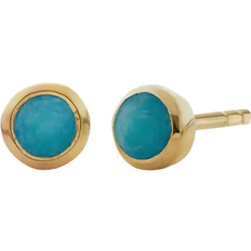 Monica Vinader Mini Gem Stud Earrings - Gold/Turquoise