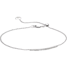 Monica Vinader Skinny Short Bar Bracelet - Silver/Diamond