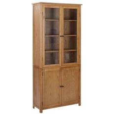 Natural Glass Cabinets vidaXL Be Basic Glass Cabinet 35.4x78.7"