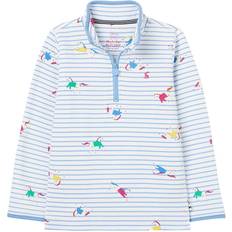 Joules Girl's Fairdale Quarter Zip Printed Casual Sweatshirt - Blue Stripe Horse