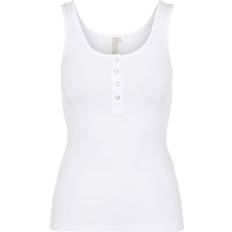 Pieces Kitte Ribbed Cotton Top - Bright White