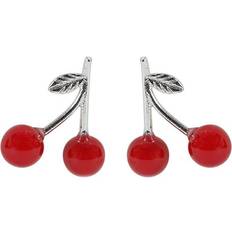 Everneed Cherry Earrings Silver/Red