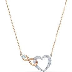 Pendant Necklaces Halsketten Swarovski Infinity Heart Pendant Necklace - Rose Gold/Transparent