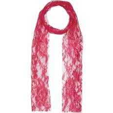 Bristol Novelty 80s Neon Lace Scarf Pink