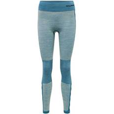 Hummel Clea Seamless Mid Waist Tights Women - Blue Coral/Marshmallow