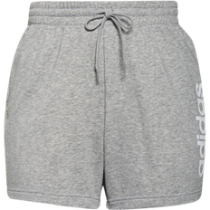 Adidas Women's Essentials Slim Logo Shorts Plus Size - Medium Grey Heather/White