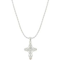Montana Silversmiths Against the Light Cross Necklace - Silver/Rose Gold/Transparent