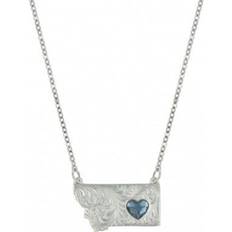 Montana Silversmiths Montana Big Sky Love Heart Necklace - Silver/Blue