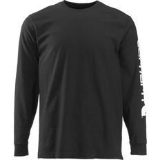 Carhartt Loose Fit Heavyweight Long Sleeve Logo Sleeve Graphic T-shirt - Black