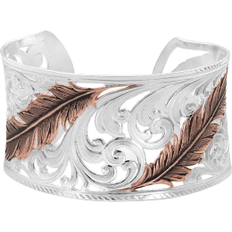 Montana Silversmiths Heavenly Whispers Feather Cuff Bracelet - Silver/Rose Gold