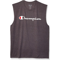 Champion Classic Graphic Muscle Script Logo T-shirt Unisex - Granite Heather