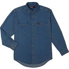 Wrangler Men's Iconic Denim Regular Fit Snap Shirt