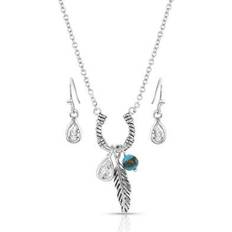 Women Jewelry Sets Montana Silversmiths Lucky's Charming Horseshoe Jewelry Set - Silver/Turquoise/Transparent