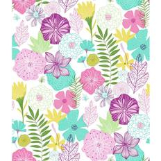 RoomMates Purple Perennial Floral Blooms Peel and Stick Wallpaper