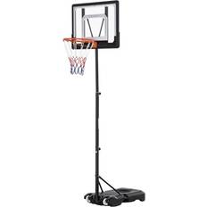 Outdoors Basketball Stands Soozier Basketball Stand 5.1ft-6.9ft Adjustable Basketball Hoop Backboard w/ Wheels & 33Inch Backboard For Kids Teenager Black