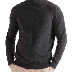 Superdry Lambswool Roll Neck Jumper - Dark Charcoal Marl