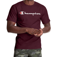 Red - Unisex T-shirts & Tank Tops Champion Classic Script Logo T-shirt Men's - Maroon