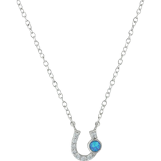 Montana Silversmiths Lightfoot Horseshoe Necklace - Silver/Blue/Transparent