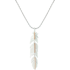 Montana Silversmiths Plume Feather Necklace - Silver/Rose Gold