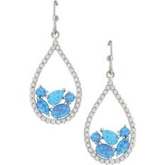Montana River of Lights Tumbled Stones Teardrop Earrings - Silver/Transparent/Blue