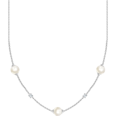 Damen Halsketten Thomas Sabo Charm Club Delicate Necklaces - Silver/Pearl/Transparent