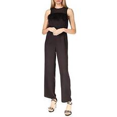 Michael Kors Michael Michael Kors Feather Trim Jumpsuit Black 0