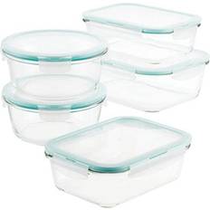 Lock & Lock Purely Better Glass Assorted 10-Piece Food Storage Container Set, Clear Food Container 10