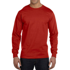 Hanes Beefy-T Long-Sleeve T-shirt Unisex - Deep Red