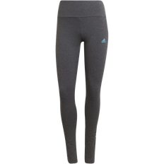 Adidas Loungewear Essentials High-Waisted Logo Leggings - Dark Grey Heather/App Sky Rush