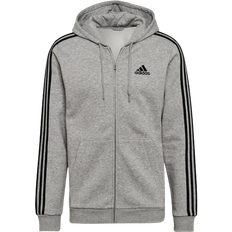 Adidas Essentials Fleece 3-Stripes Full-Zip Hoodie Men - Medium Grey Heather